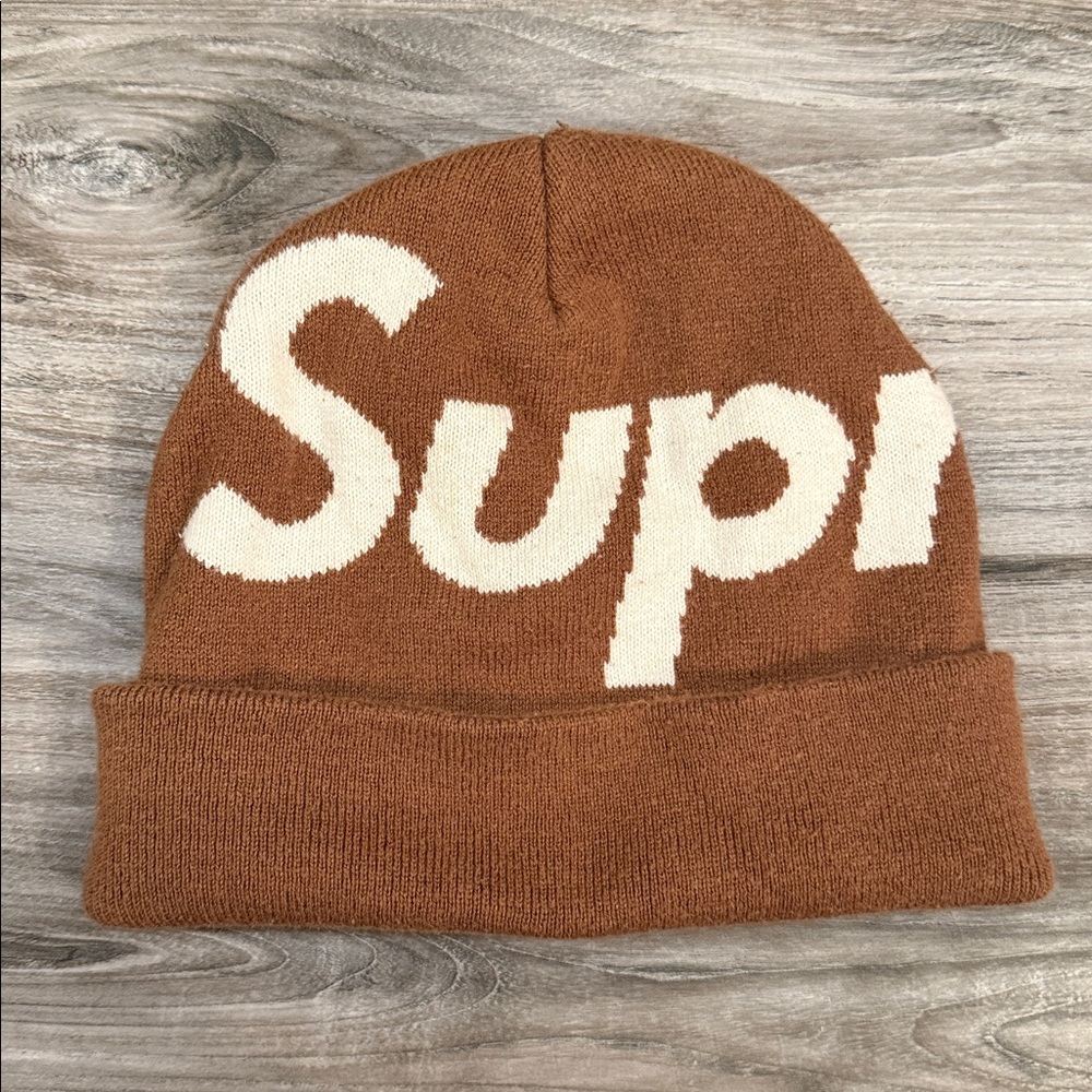 Supreme Big Logo Beanie 'Brown'